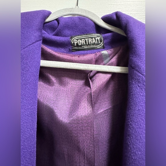 Vintage Portrait 100% Wool Purple Women's Coat - Picture 5 of 15